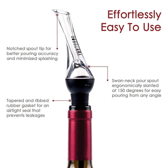 Premium Wine Aerator Pourer And Decanter Spout - Picture 2 of 4